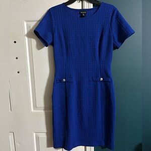 Blue Business Dress with silver buttons size 8